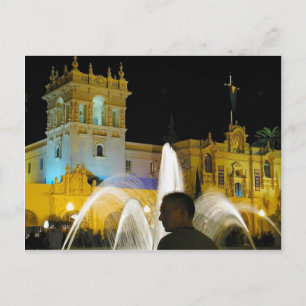 Night Fotains Water Balboa Park Prado Postkarte