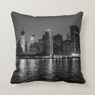 Night Foto of the New York City Skyline Landschaft Kissen