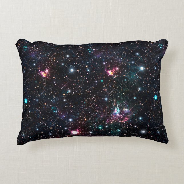 Night Galaxy Space PrintNahtloses Muster in Wieder Dekokissen (Vorderseite)