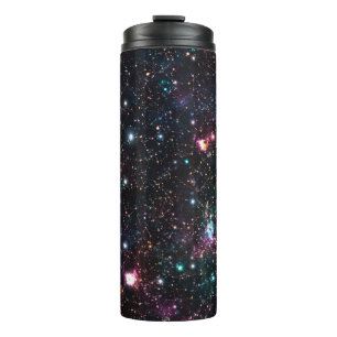 Night Galaxy Space PrintNahtloses Muster in Wieder Thermosbecher