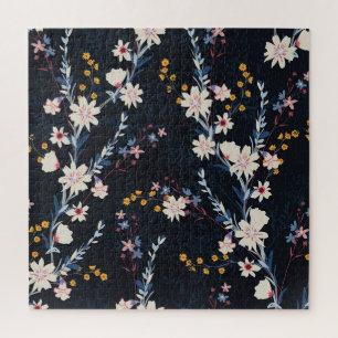 Night Garden Floral Navy Muster