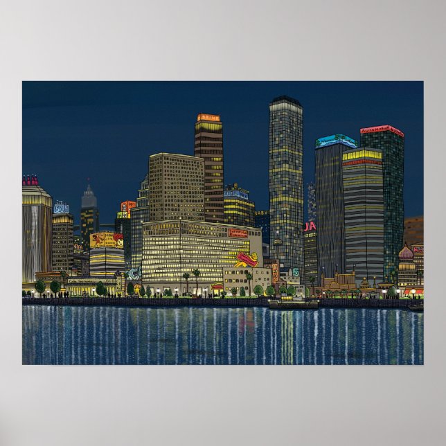 NIGHT GLOW CITY POSTER (Vorne)