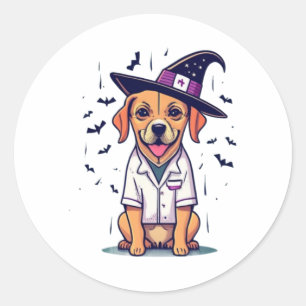 Night Howgs and Healthcare One Spooky Nurse Dog Runder Aufkleber