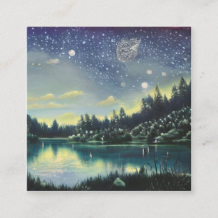 Night Lake Graphic Quadratische Visitenkarte