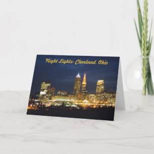 Night Lights Cleveland Greeting Card Karte