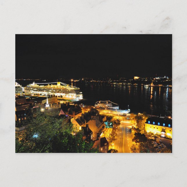 Night Lights Levis Québec Skyline Carte postale (Devant)