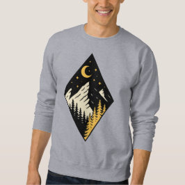 Night Mountain Pine Trees Art Sweatshirt