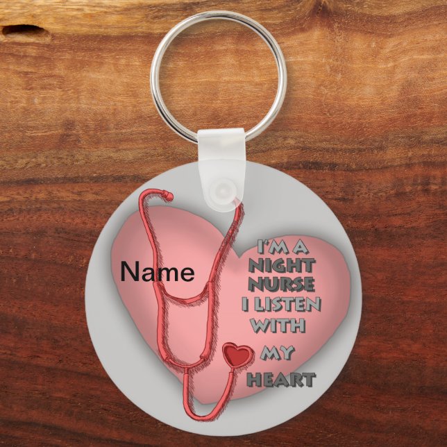 Night Nurse Red Heart Schlüsselanhänger (Vorderseite)