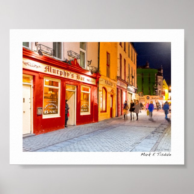 Night Out At The Pubs In Galway Ireland - Mini Poster (Vorne)