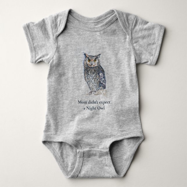 Night Owl Baby Bodysuit Strampler (Vorderseite)