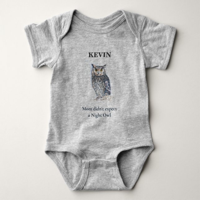 Night Owl Baby Bodysuit Strampler (Vorderseite)