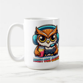 Night Owl Gamer Mascot Fun Gaming Illustration Kaffeetasse