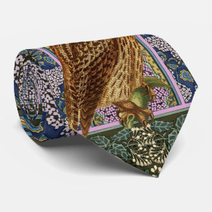 NIGHT OWL, LILACS, BLÄTTER Art Nouveau Dark Flora Krawatte