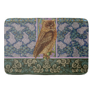 NIGHT OWL, LILLACS UND BLÄTTER Art Nouveau Floral Badematte