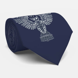 Night Owl Lineart Cravate bleu