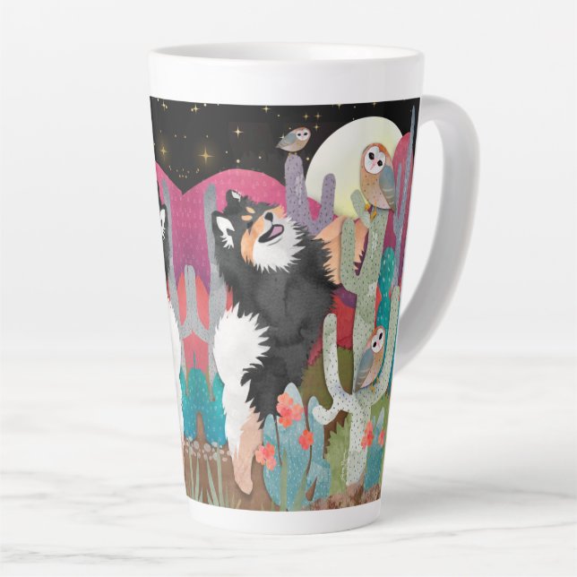 NIGHT OWLS Finnischer Lapphund Latte Tasse (Rechte Ecke)
