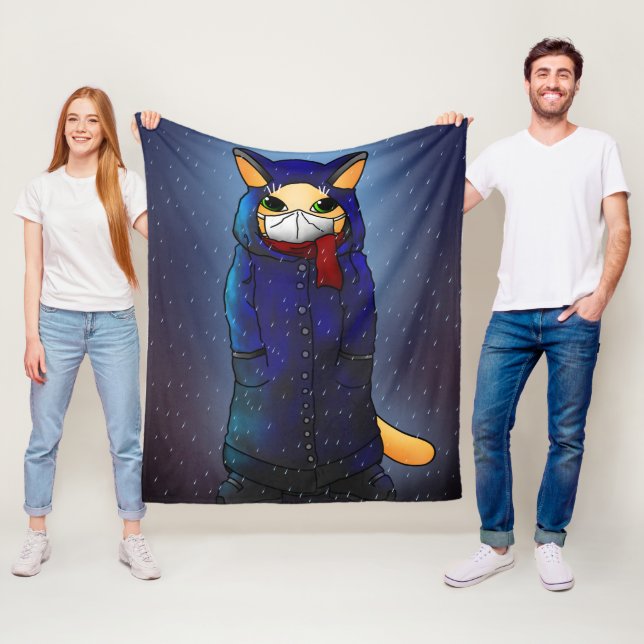 Night Rain Face Mask Cat Fleecedecke (Beispiel)