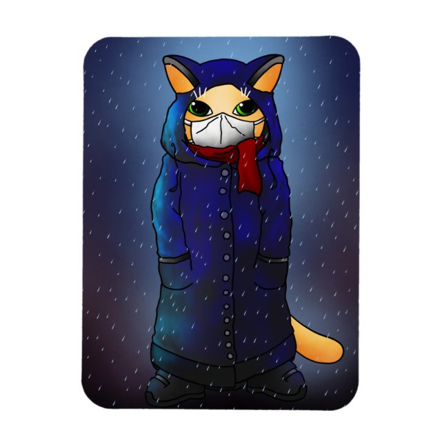 Night Rain Face Maske Cat Magnet (Vertikal)