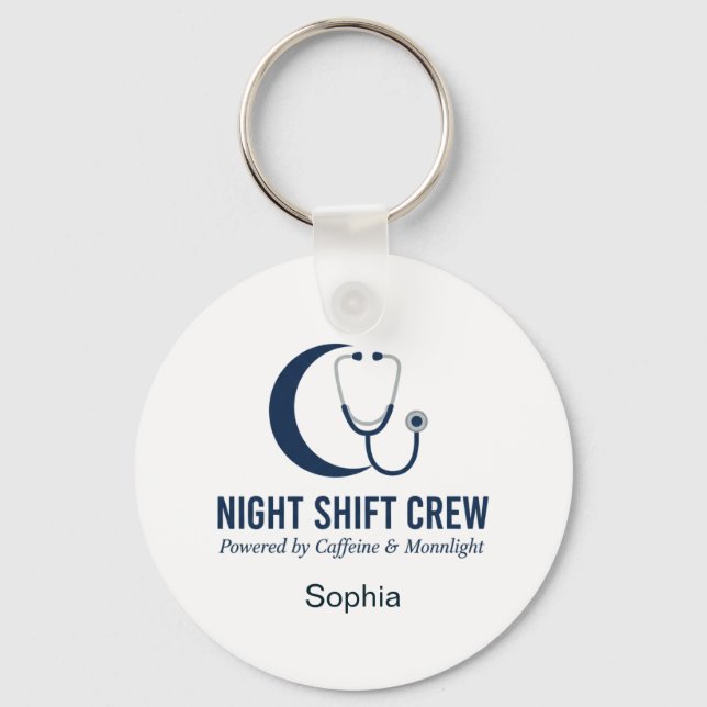 Night Shift Crew Nurse Stethoscope Moon Custom Schlüsselanhänger (Vorderseite)