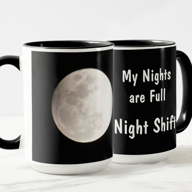 Night Shift Full Moon Fotografy Black Tasse (Von Creator hochgeladen)