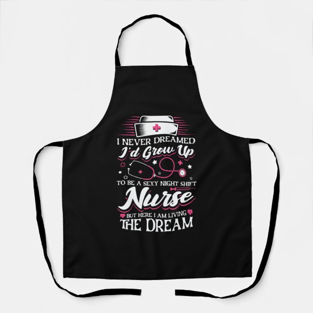 Night Shift Nurse, aber hier lebe ich Schürze (Vorderseite)