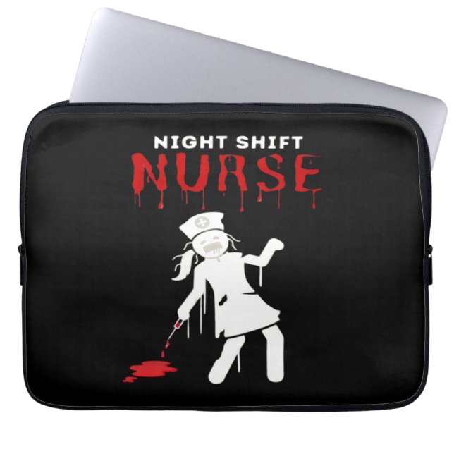 Night Shift Nurse Funny Halloween Klassischer T -  Laptopschutzhülle (Vorderseite)