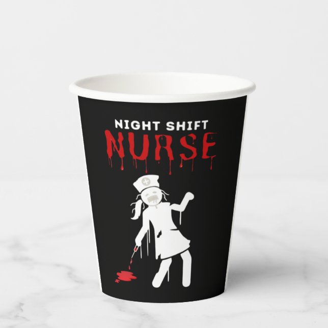Night Shift Nurse Funny Halloween Klassischer T -  Pappbecher (Vorderseite)
