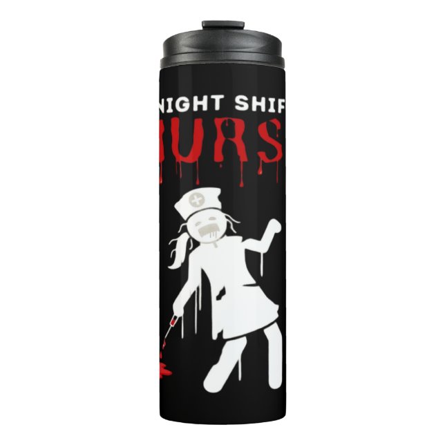 Night Shift Nurse Funny Halloween Klassischer T -  Thermosbecher (Vorderseite)