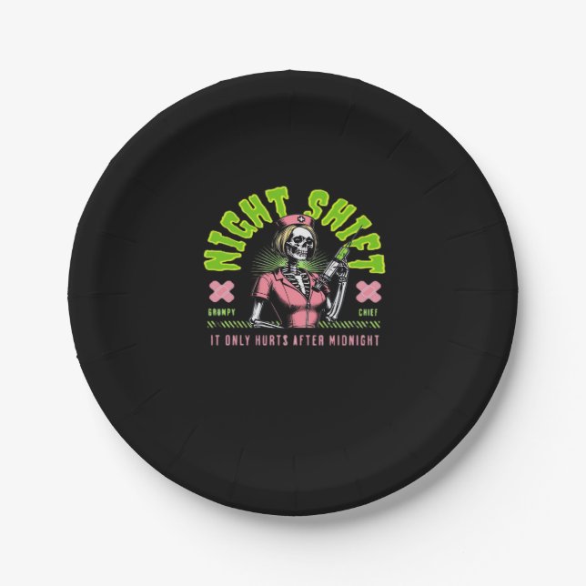 Night Shift Nurse - Geschenkideen der Nurse Week Pappteller (Vorderseite)