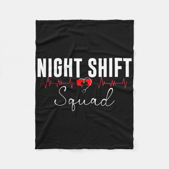 Night Shift Squad Team Night Shift Nursing Funny N Fleecedecke (Vorderseite)