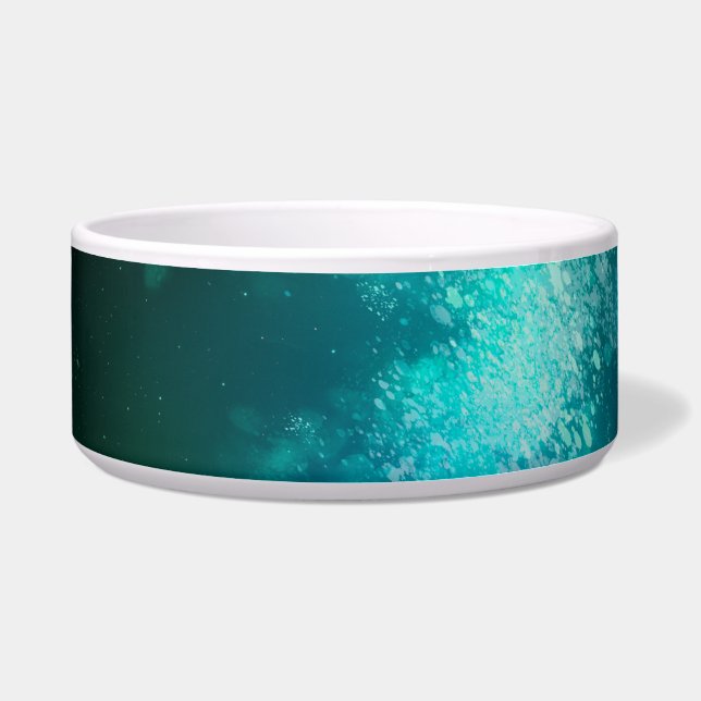 Night Sky Emerald Green Keramik Pet Bowl Napf (Vorderseite)