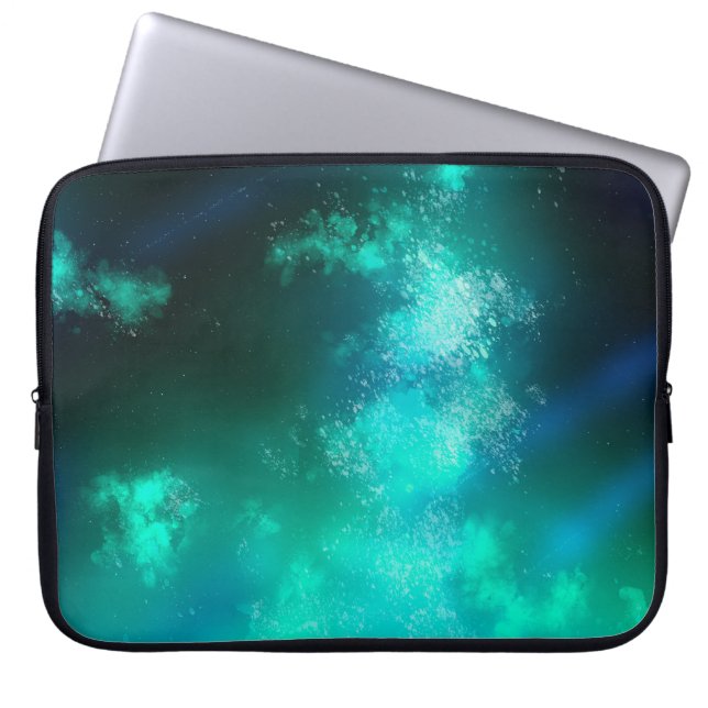 Night Sky Emerald Laptop Bag Laptopschutzhülle (Vorderseite)