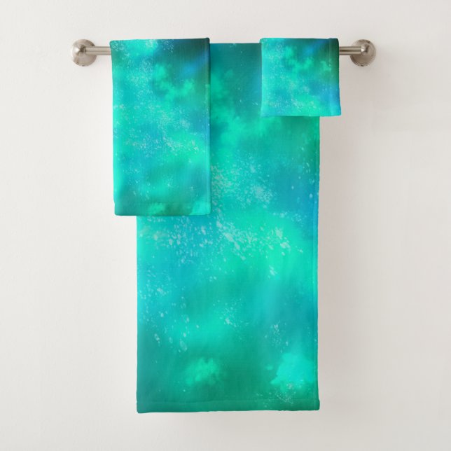 Night Sky Emerald Towel Set (Insitu)