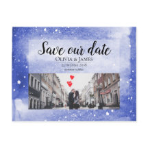 Night Sky Galaxy Blue Cosmic Save the Date Hochzei