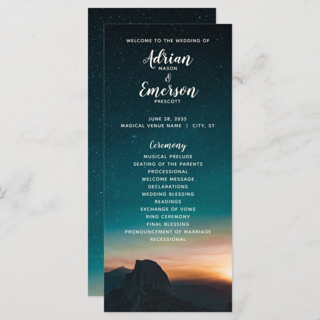 Night Sky Galaxy Starry Night Modern Wedding (Vorne/Hinten)