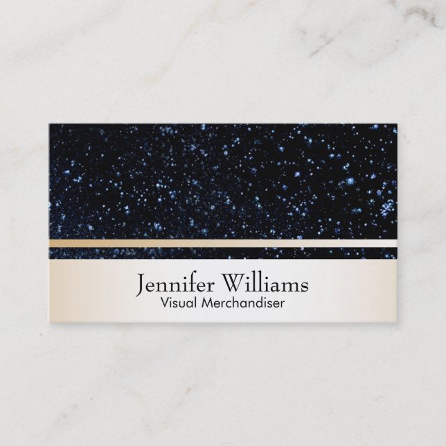 Night Sky & Gold Trim Visitenkarte (Vorderseite)