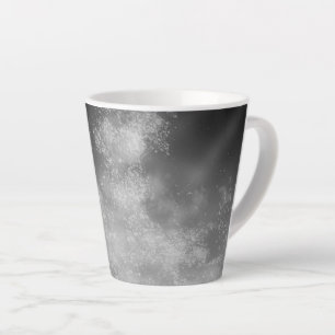 Night Sky Gray Monochrome Latte Tasse