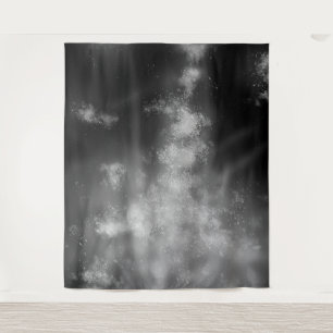 Night Sky Gray Monochrome Wandteppich
