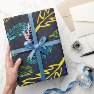 Night Sky Herbst Leaves Set 1 Geschenkpapier