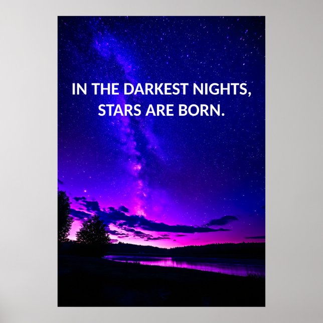Night Sky Inspiration Zitat Poster (Vorne)