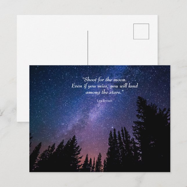 Night Sky Inspiration Zitat Postkarte (Vorne/Hinten)