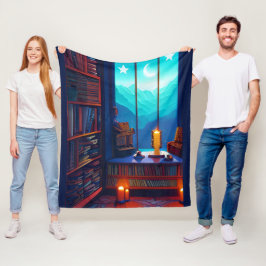 Night Sky Library Fleecedecke