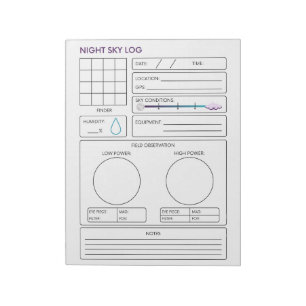 Night Sky Log Notizblock