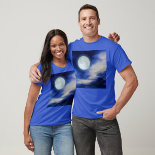 Night Sky mit Mond und Wolken T-Shirt