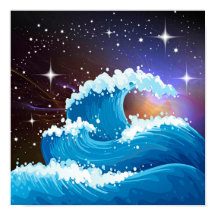 Night Sky mit Riesenwache Zeichne blau