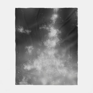 Night Sky Monochrome Grau Fleecedecke