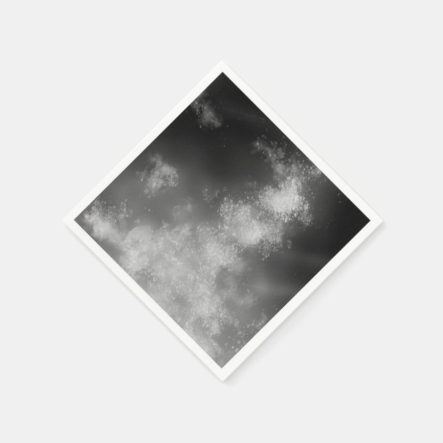 Night Sky Monochrome Gray Napkin Serviette (Ecke)