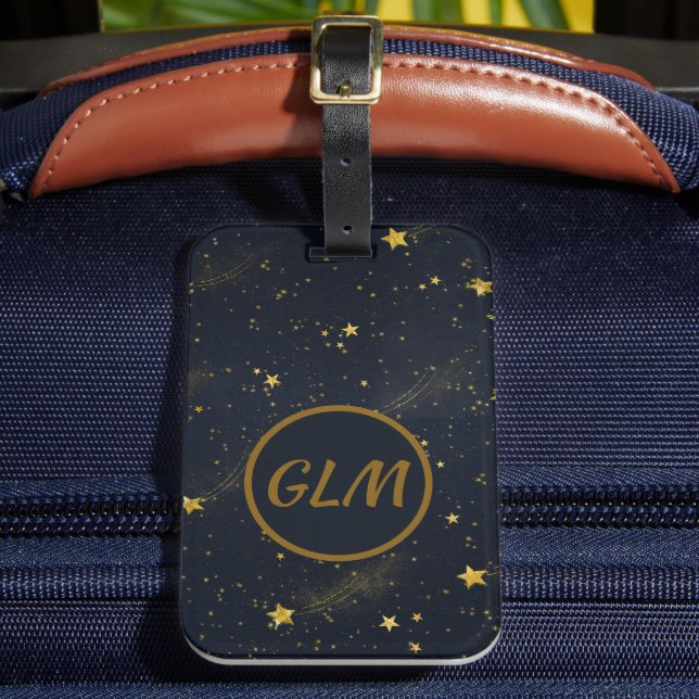 Night Sky Monogram Gepäckanhänger (Vorderseite Insitu 2)