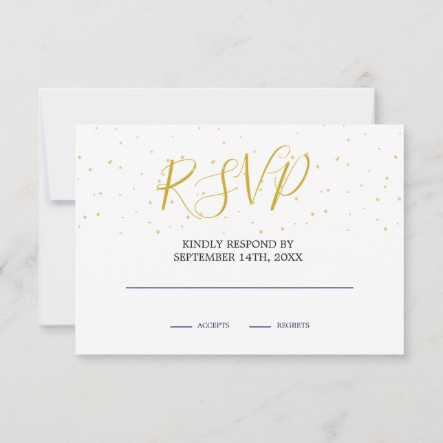 Night Sky Moon Blue Gold Monogram UAWG RSVP Karte (Rückseite)