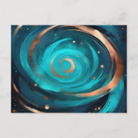 Night Sky Nebula Türkis und Kupfer Metallic